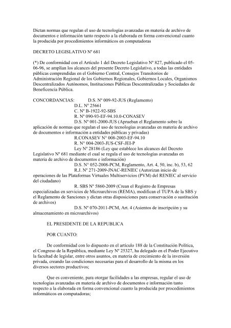 decreto legislativo nÂº 681 - Colegio de Notarios de Lima