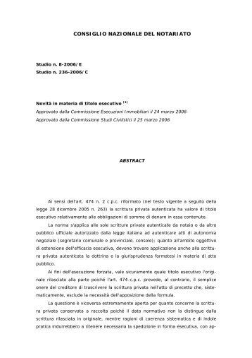 pdf (195 Kb) - Consiglio Nazionale del Notariato