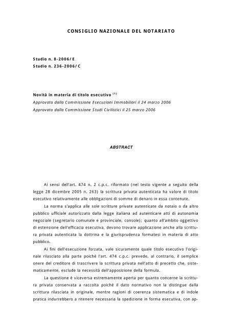 pdf (195 Kb) - Consiglio Nazionale del Notariato