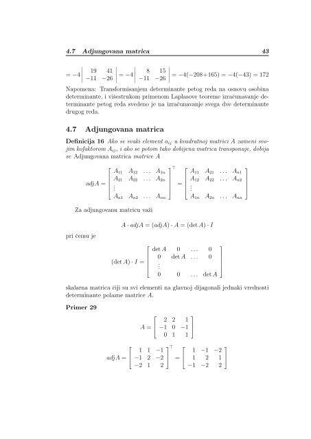 4.7 Adjungovana Matrica 4