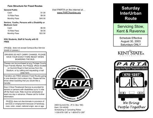 Saturday InterUrban Route - PARTA