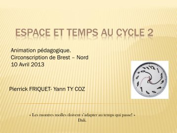 Espace et temps au cycle 2