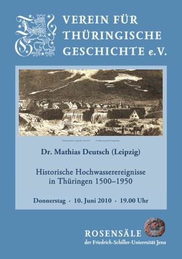 Dr. Mathias Deutsch - Verein fÃ¼r ThÃ¼ringische Geschichte