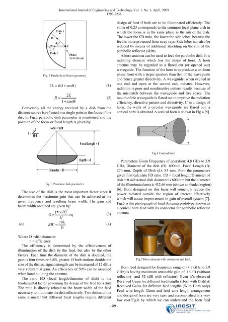 Development of Feed for Parabolic Reflector Antenna - IJET