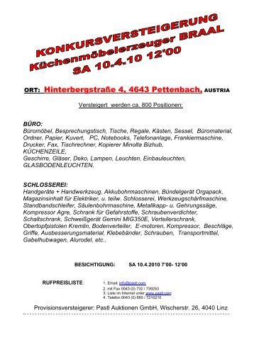 HinterbergstraÃŸe 4, 4643 Pettenbach, AUSTRIA - Pastl Auktionen