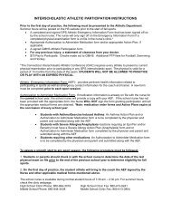 Athletic Medical Emergency Information Form & Instructions.