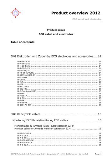 Product overview 2012 - DEHAS Medizintechnik & Projektierung ...