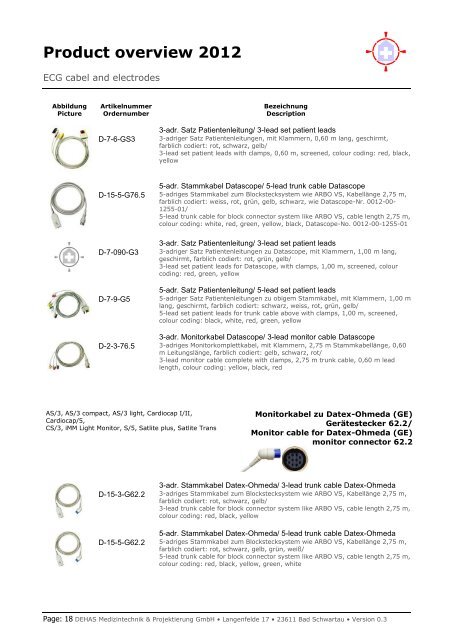 Product overview 2012 - DEHAS Medizintechnik & Projektierung ...