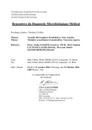 Rencontres du Diagnostic Microbiologique Médical - Swiss Society ...