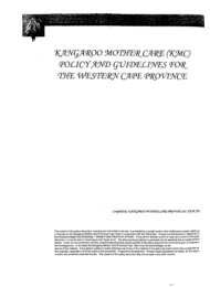 Kangaroo Mother Care Policy/Guidelines - Western Cape Government