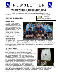 N E W S L E T T E R - Parktown High School for Girls