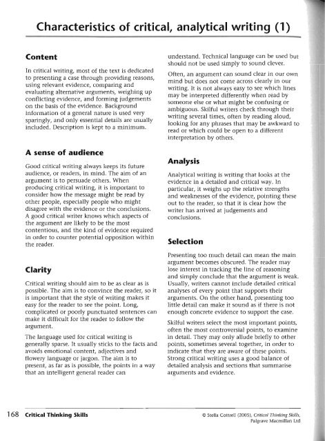 Critical Thinking Skills - Developing Effective Analysis and Argument(2)