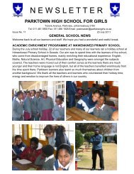 COMMUNITY SERVICE NEWS - Parktown High School for Girls