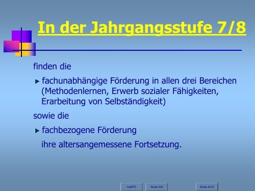 In der Jahrgangsstufe 7/8 - Stiftung Partner für Schule NRW