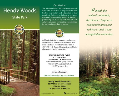 Hendy Woods California State Parks State Of California