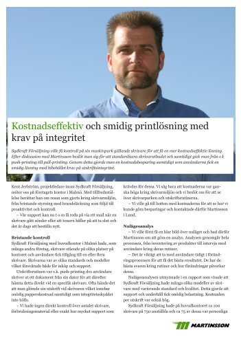 Kostnadseffektiv och smidig printlösning med krav på ... - SafeCom