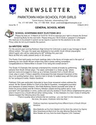 N E W S L E T T E R - Parktown High School for Girls