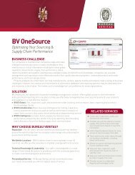 BV OneSource Optimizing Your Sourcing & Supply ... - Bureau Veritas