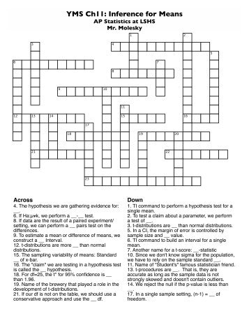 Chp 11 Crossword Puzzle - CVHS