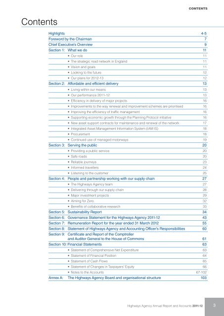 Highways Agency Annual Report and Accounts 2011-2012