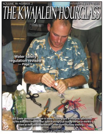 Bill Eisele demonstrates how to make a fishing lure at a display ...