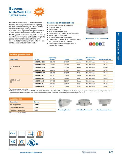 105XBR Series Multi-Mode LED Catalog Page.pdf - Edwards ...
