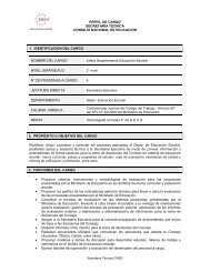 Requisitos y Perfil de Cargo Jefe(a) Depto. Educación Escolar