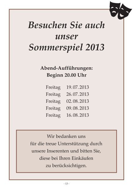 Programmheft "Pfarrer von Ars" 2013 - Theatergesellschaft Bad ...