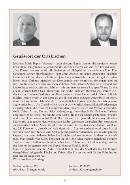 Programmheft "Pfarrer von Ars" 2013 - Theatergesellschaft Bad ...