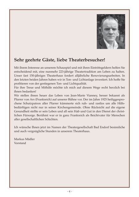 Programmheft "Pfarrer von Ars" 2013 - Theatergesellschaft Bad ...