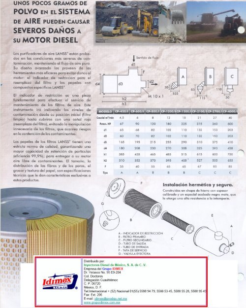 Filtros de aire Lanss.pdf - grupoidimex.com.mx