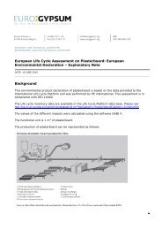 European Life Cycle Assessment on Plasterboard ... - Eurogypsum