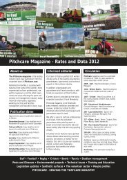 Pitchcare Magazine - Rates and Data 2012