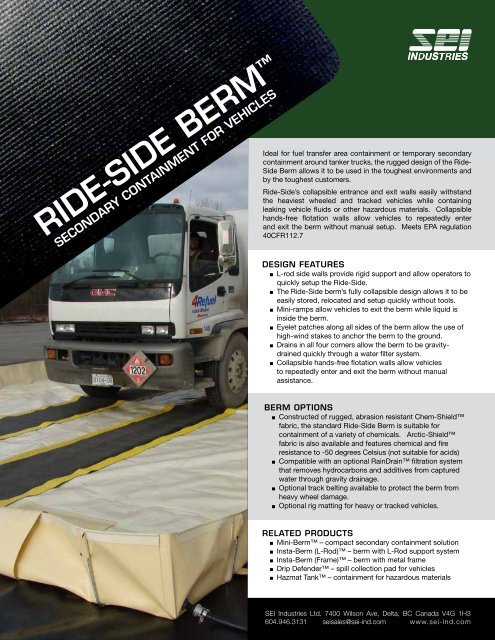 RIDE-SIDE BERM - SEI Industries Ltd.