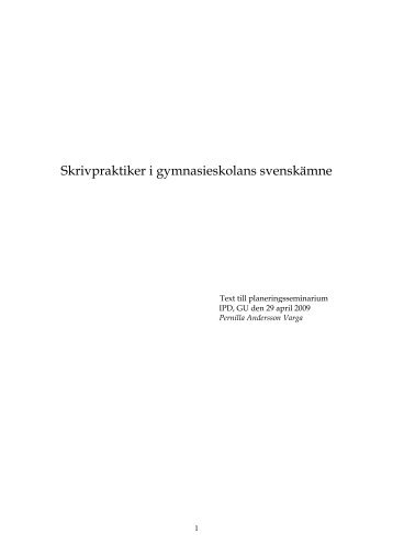 Text till planeringsseminarium - Institutionen fÃ¶r pedagogik och ...