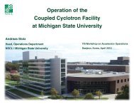 Operation of the Coupled Cyclotron Facility at Michigan State ...