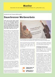 Monitor Dauerbrenner Werbeverbote - auf SW Schweizer Werbung