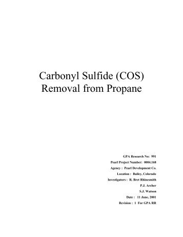 Carbonyl Sulfide (COS) Removal from Propane Report