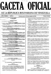 Gaceta Oficial NÂ° 38.068 del 18 de Noviembre de 2004