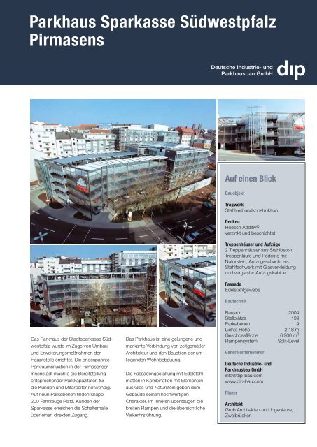 Auf einen Blick - dip Deutsche Industrie- und Parkhausbau GmbH