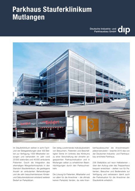 Auf einen Blick - dip Deutsche Industrie- und Parkhausbau GmbH