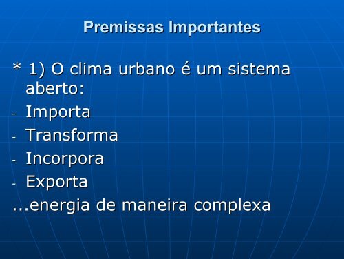 O SISTEMA CLIMA URBANO Uma visÃ£o geogrÃ¡fica - USP