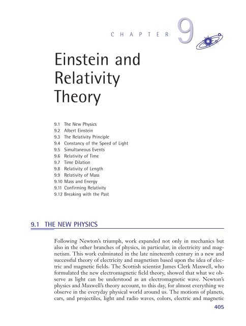 Chapter 9: Einstein and Relativity Theory (319 KB) - D Cassidy Books
