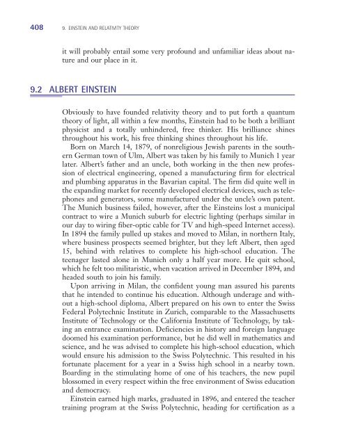 Chapter 9: Einstein and Relativity Theory (319 KB) - D Cassidy Books