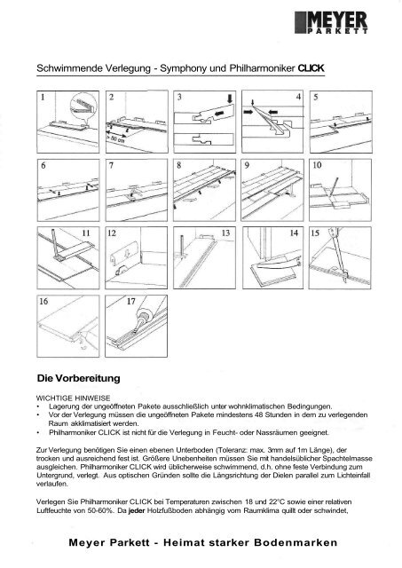 Schwimmende Verlegung - Symphony und  ... - Parkett Direkt GmbH