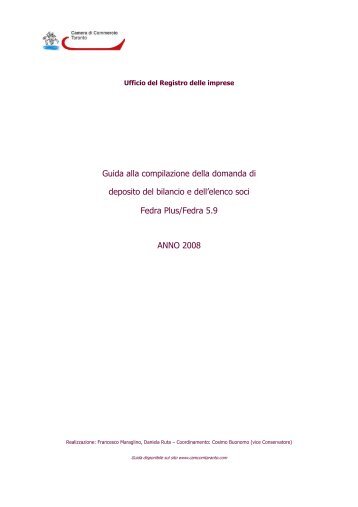 Guida alla compilazione della domanda di deposito del bilancio e ...