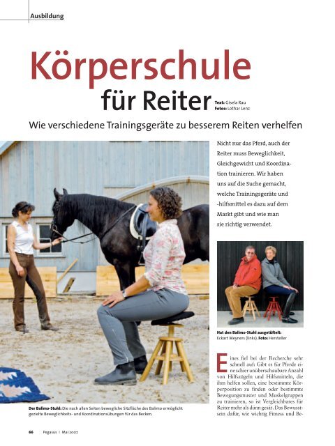 Körperschule für Reiter - Snaix