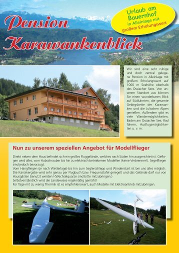 Nun zu unserem speziellen Angebot für Modellflieger