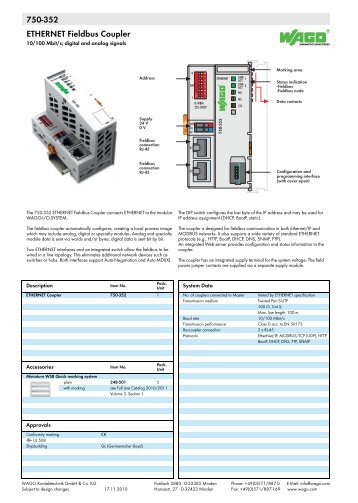 750-352; ETHERNET Fieldbus Coupler - WAGO