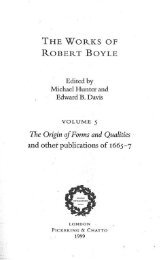 Robert Boyle, The Origine of Formes and Qualities